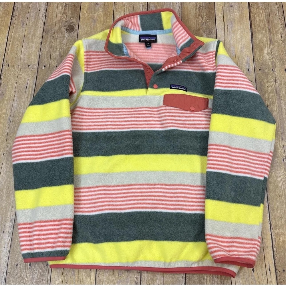 Patagonia Synchilla Snap-T Fleece Jacket Womens XS Fitz Stripe Multicolor